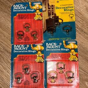 Vtg Homecraft Back Mount Decorative Rings Picture Hanging Plaques NEW old stock